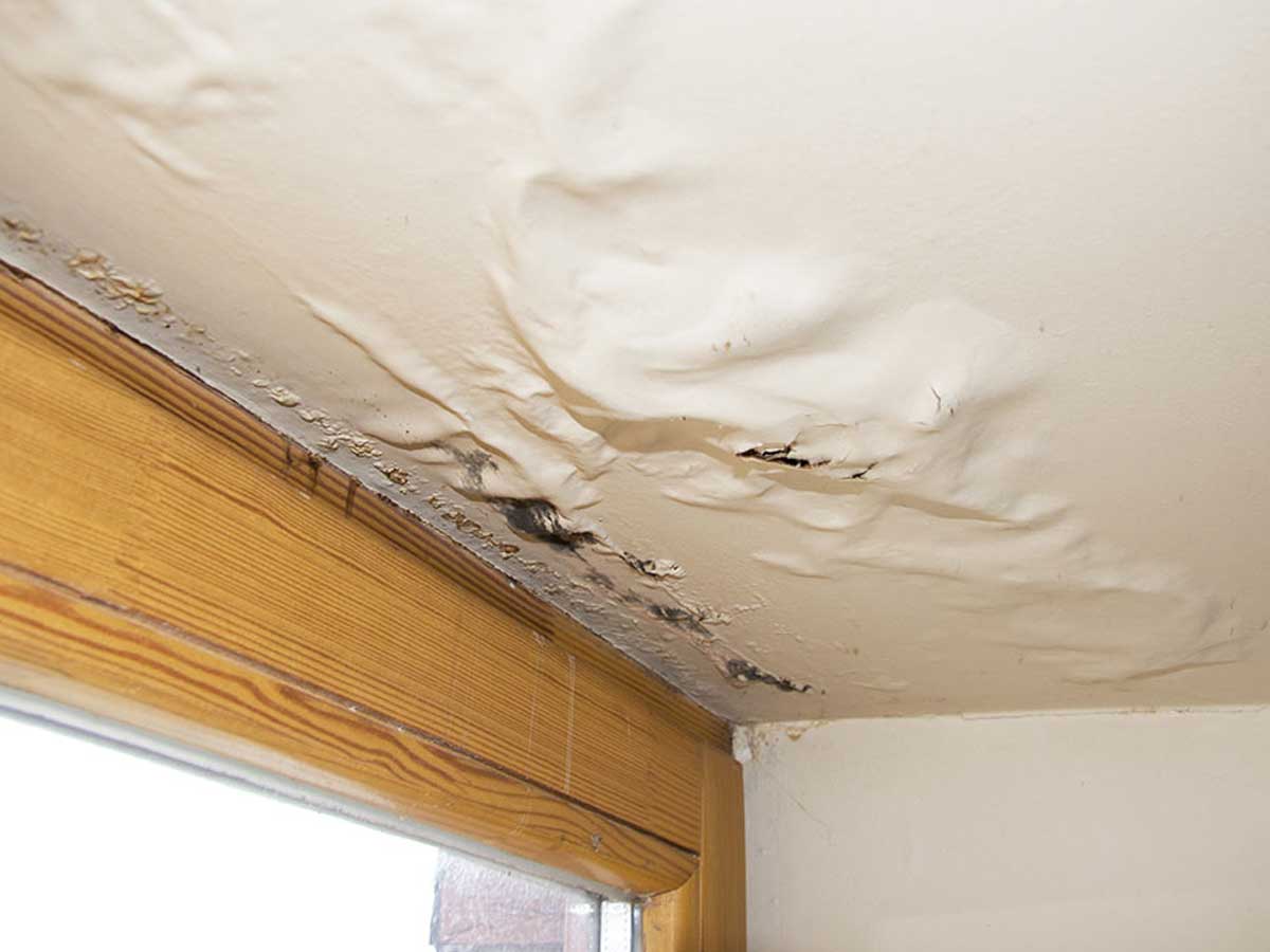 ceiling damage from water leaking