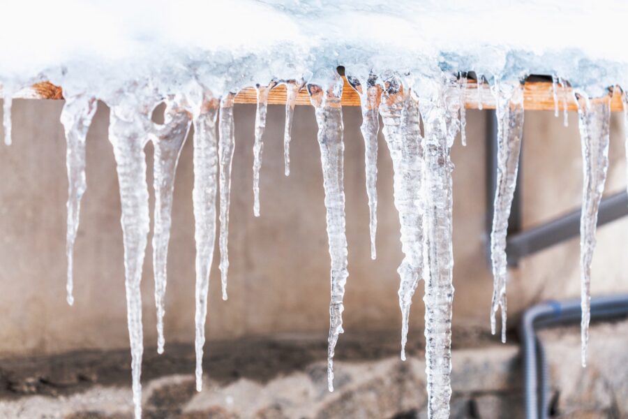 beautiful shiny transparent icicles
