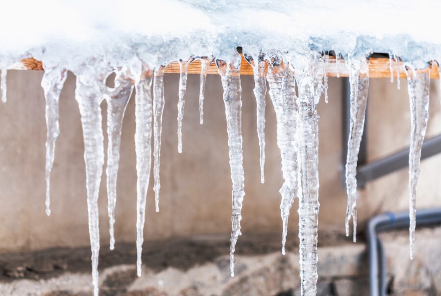 beautiful shiny transparent icicles